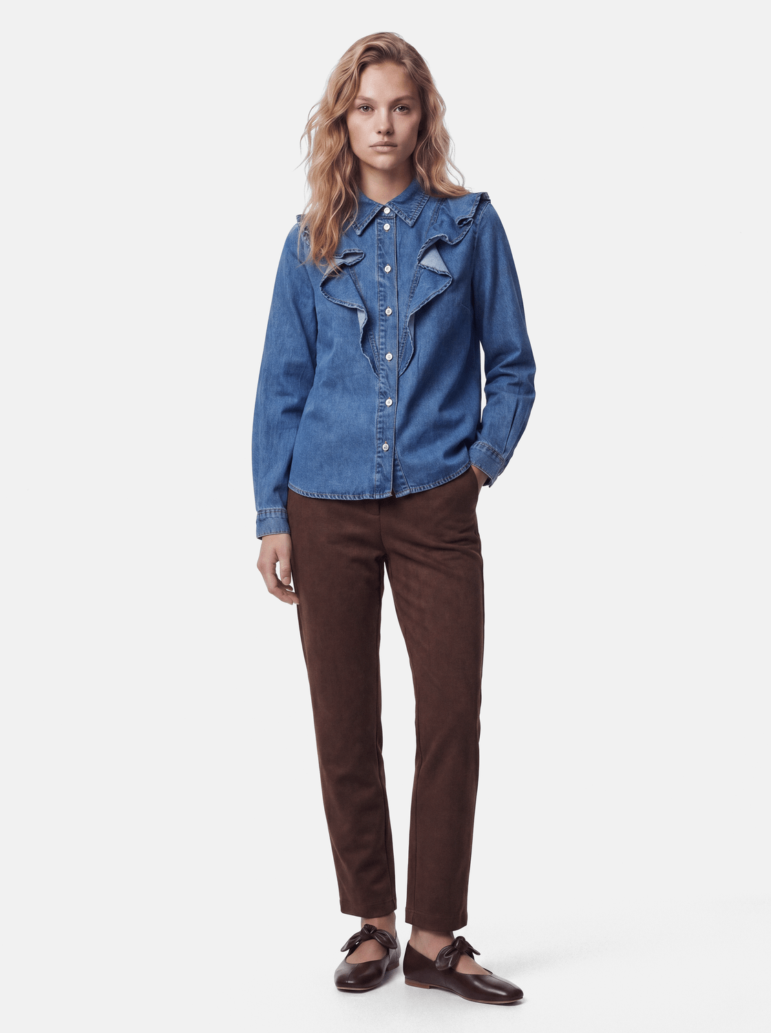 PCEVA Denim Shirt - Medium Blue Denim - VERO MODA & VILA Bergvik